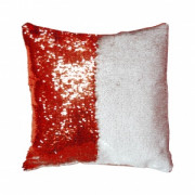 Подушка с пайетками красный-белый