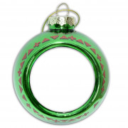 Шар ёлочный стекло зелёный Олень и ёлки d80мм
