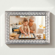 Магнит акрил багет с серебром 70х95мм