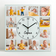 Часы 20х20см на стекле